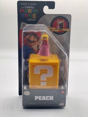 Nintendo Peach Figure with Pink Dress and Yellow Question Block
